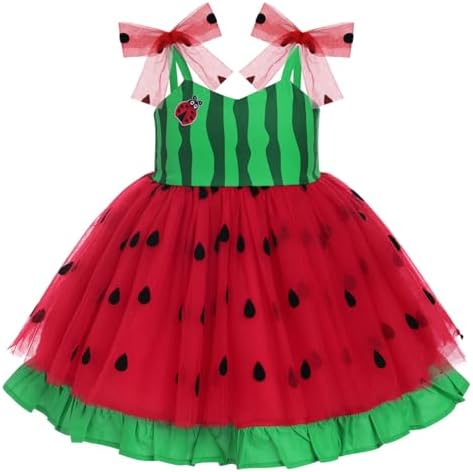 ODIZLI - Toddler Girls Princess Tutu Dress - Spaghetti Straps Ruffle Hemline Halloween Party Costume