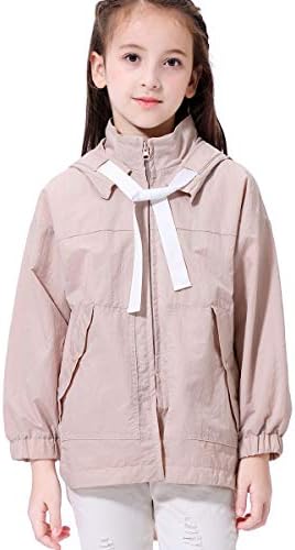 Girls Lightweight Windbreaker Jacket - Waterproof Packable for Outdoor Use