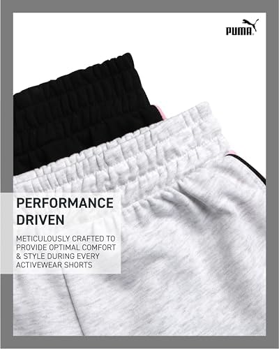 PUMA Womens Lightweight Cotton French Terry Shorts for Girls