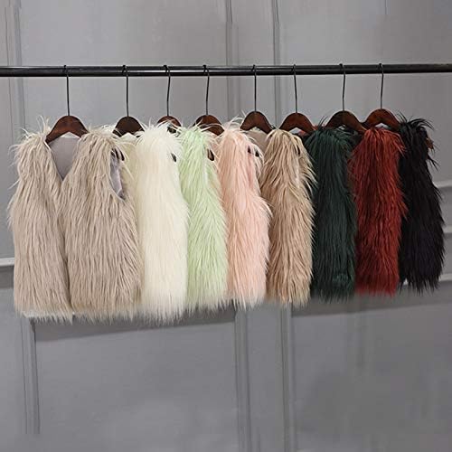 Faux Fur Vest Coat for Kids 1-10 Years Warm Winter Outwear