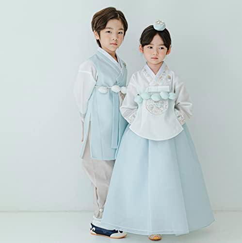 Striped Sky Dangui Girl Hanbok for Kids - Modern Traditional