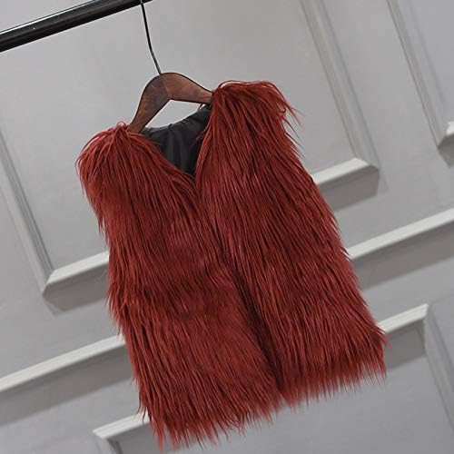 Faux Fur Vest Coat for Kids 1-10 Years Warm Winter Outwear