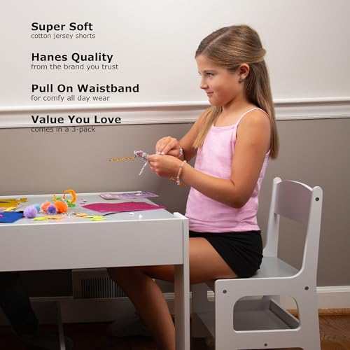 Relaxing Hanes Girls Jersey Shorts 3-Pack
