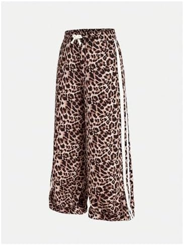 SHENHE Girls Y2k Leopard Print Pants