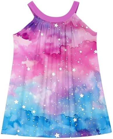 Rainbow Striped Summer Dress for Girls Kids and Toddlers