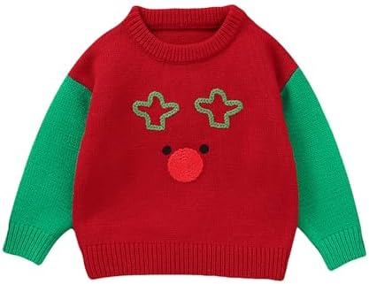 Child Christmas Sweater with Embroidered Santa