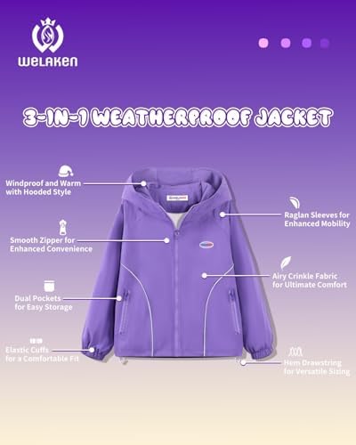 WELAKEN Girls Lightweight Jacket