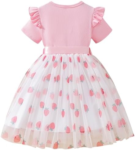 Beessbest Girls Casual Tulle Tutu Dress Princess Cardigan Neck Party Casual Occasions