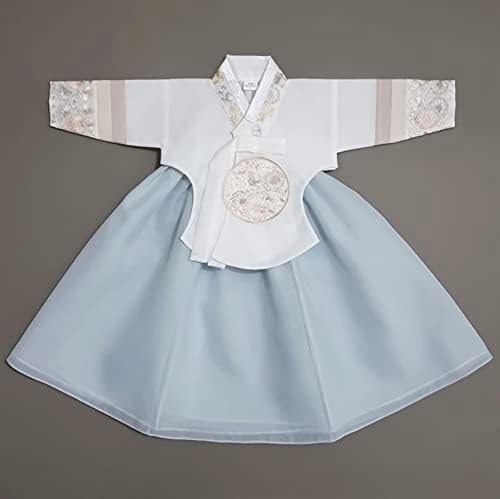 Striped Sky Dangui Girl Hanbok for Kids - Modern Traditional