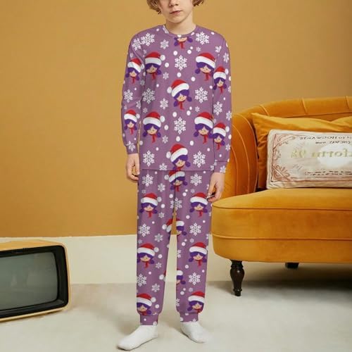 MEIKKO Thermal Pajama for Kids - Christmas Santa Snowflakes Boys and Girls