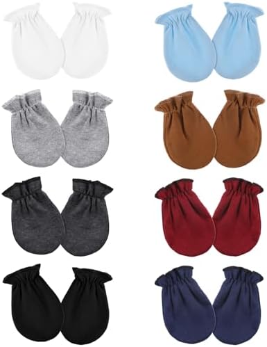 8-Piece Soft Cotton Baby Mittens