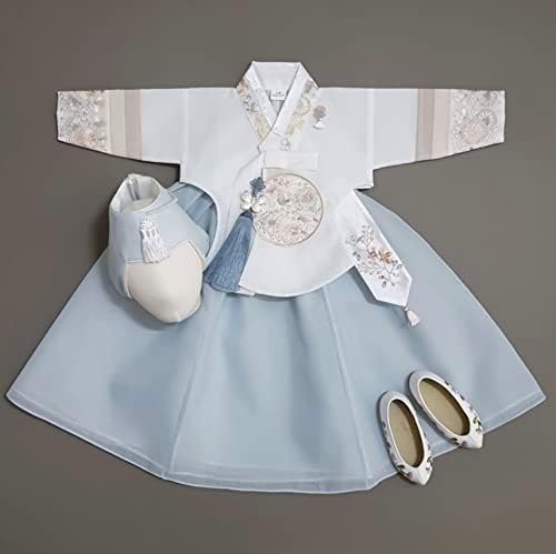 Striped Sky Dangui Girl Hanbok for Kids - Modern Traditional