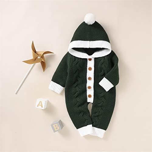 Baby Christmas Jumpsuit Romper with Fluffy Hood