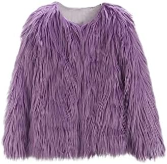Cute Girls Cardigan with Faux Fur Windproof Warm for Autumn Winter