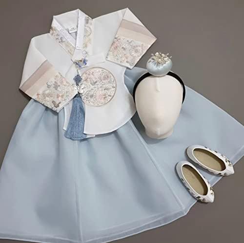 Striped Sky Dangui Girl Hanbok for Kids - Modern Traditional