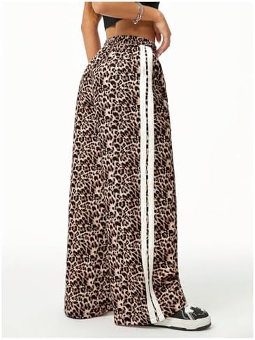 SHENHE Girls Y2k Leopard Print Pants