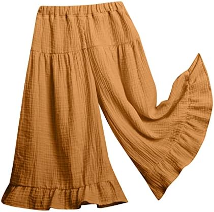 Flowy Wide-lege Cotton Linen Pants for Kids