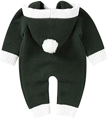 Baby Christmas Jumpsuit Romper with Fluffy Hood