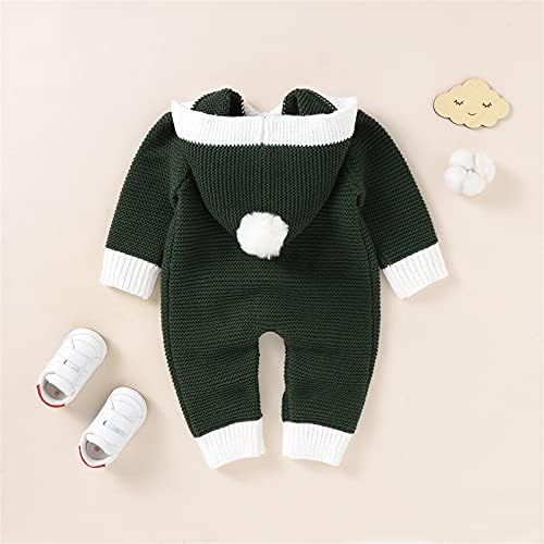 Baby Christmas Jumpsuit Romper with Fluffy Hood