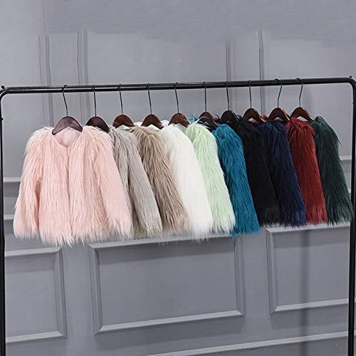 Cute Girls Cardigan with Faux Fur Windproof Warm for Autumn Winter