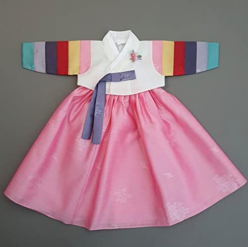 children Korean Baby Girl Hanbok Ivory Pink