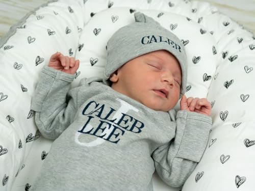 Custom Oatmeal Sleeper Set for Newborn Boys