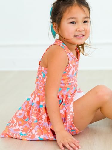 RuffleButts Girls Athletic Active Tiered Dress and Bike Short Set Outift