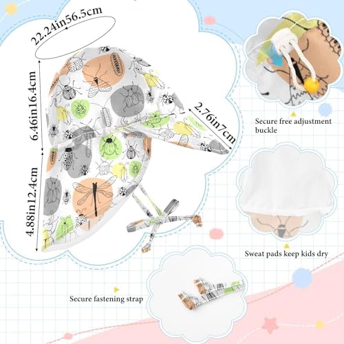WIFIU Toddler Sun Hat Adjustable Beach Bucket for Kids 2-4T