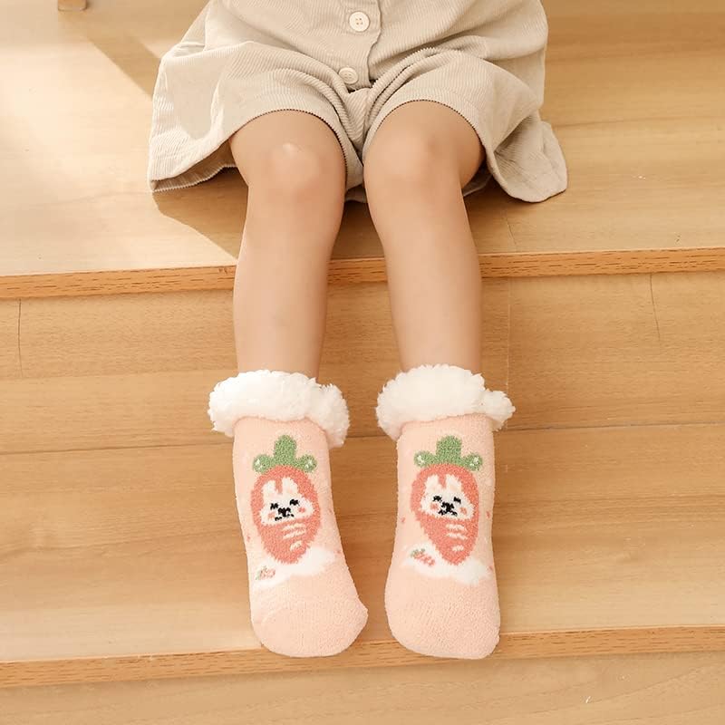 Cushy Fuzzy Slipper Socks for Kids Non-Slip Soft and Cozy