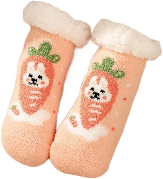 Cushy Fuzzy Slipper Socks for Kids Non-Slip Soft and Cozy