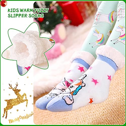 SeeyAN Kids Boys Girls Warm Fuzzy Non-Slip Winter Socks with Animal Patterns