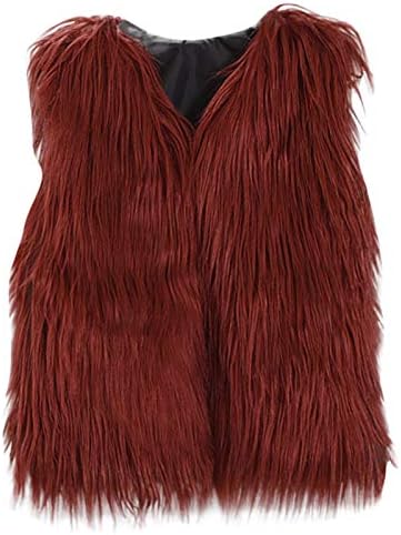 Faux Fur Vest Coat for Kids 1-10 Years Warm Winter Outwear