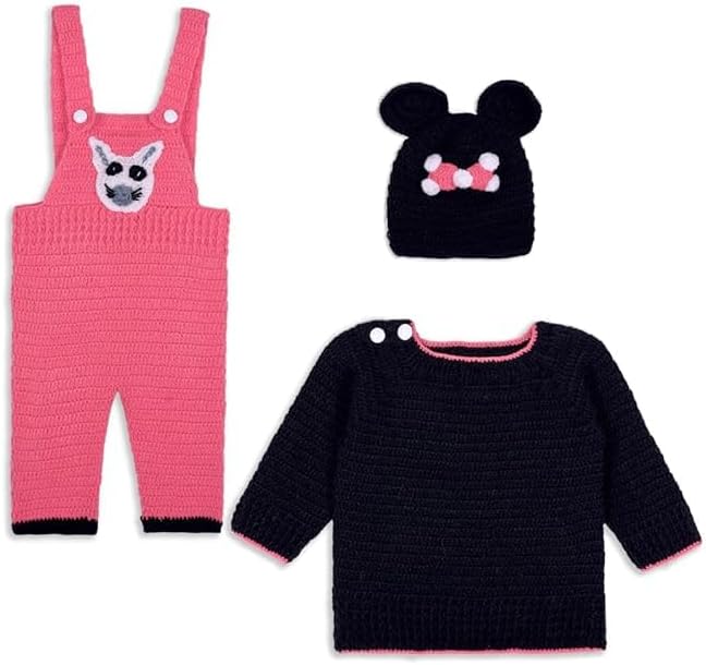 Woolen Crochet Sweater Set with Shoes for 18-24 Months Kids