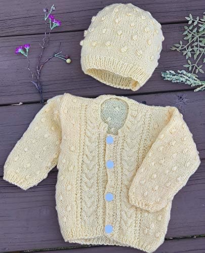 Yellow Newborn Toddler 2-Piece Cardigan Sweater Set