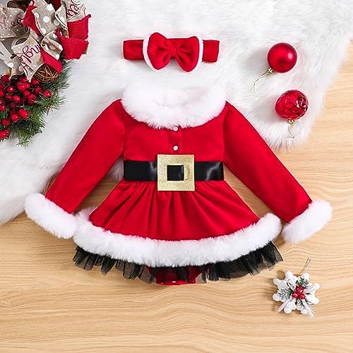 WASAIGOOD Infant Baby Girl Christmas Romper Dress
