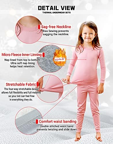 TINFL Thermal Pajama for Girls ages 4-14