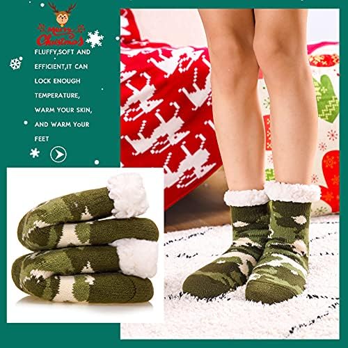 Fuzzy Slipper Socks for Kids Soft Warm