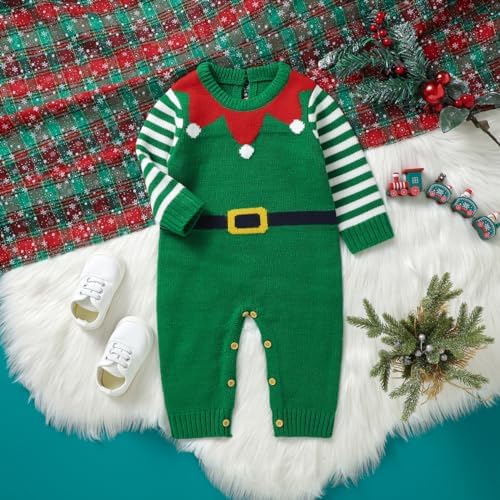 Mimixiong Christmas Baby Boy Girl Striped Knit Sweater 1