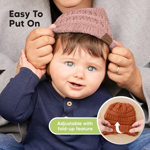 3-Pack Tawny Knit Baby Beanies for Boys Girls