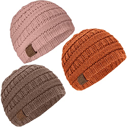 3-Pack Tawny Knit Baby Beanies for Boys Girls
