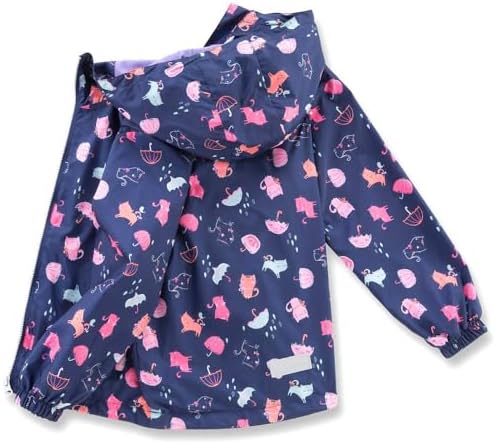 SHOOYING Kids Rain Jacket Waterproof Windbreakers for Boys Girls