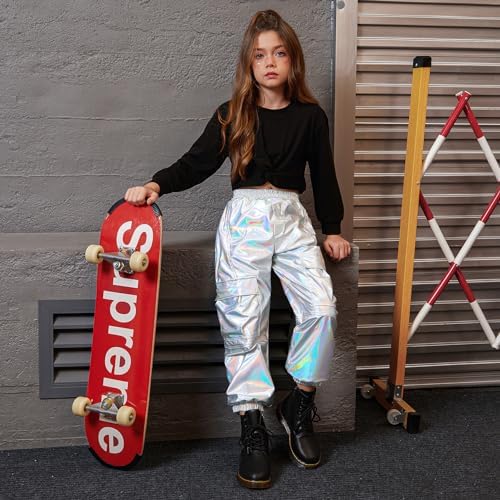 Perfashion Metallic Cargo Pants for Girls
