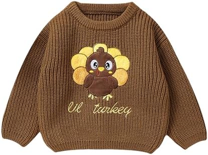 Cute Turkey Three Pattern Knitted Sweater Dress for Kids