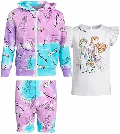 Disney Girls 3-Piece Frozen Fleece Set Cozy Kids Clothing Set