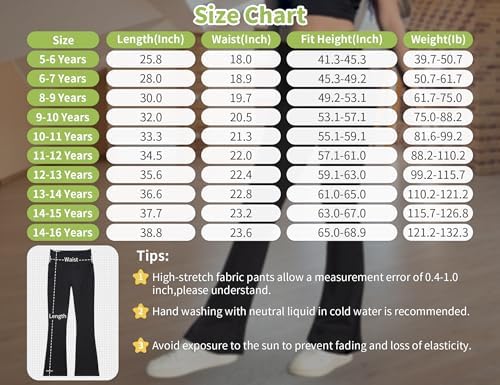 Gnainach Girls Stretchy Cross Flare Yoga Pants High Waisted Soft and Functional
