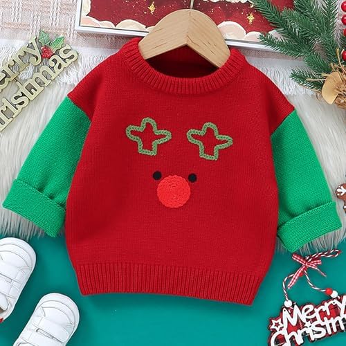 Child Christmas Sweater with Embroidered Santa