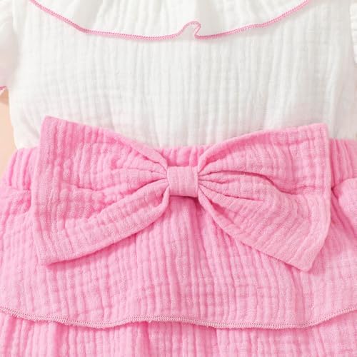 Beessbest Bow Tiered Ruffle Princess Toddler Girls Dress with Headband
