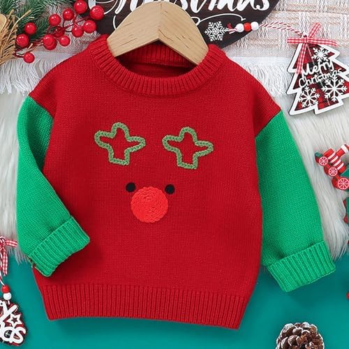 Child Christmas Sweater with Embroidered Santa