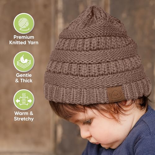 3-Pack Tawny Knit Baby Beanies for Boys Girls