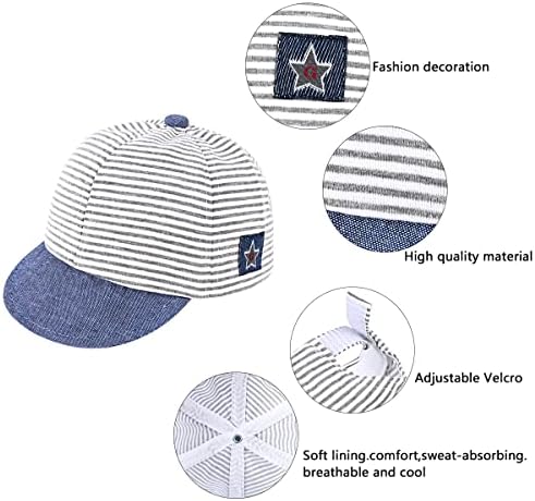 DANMY Baby Striped Baseball Cap Sun Protection for Kids
